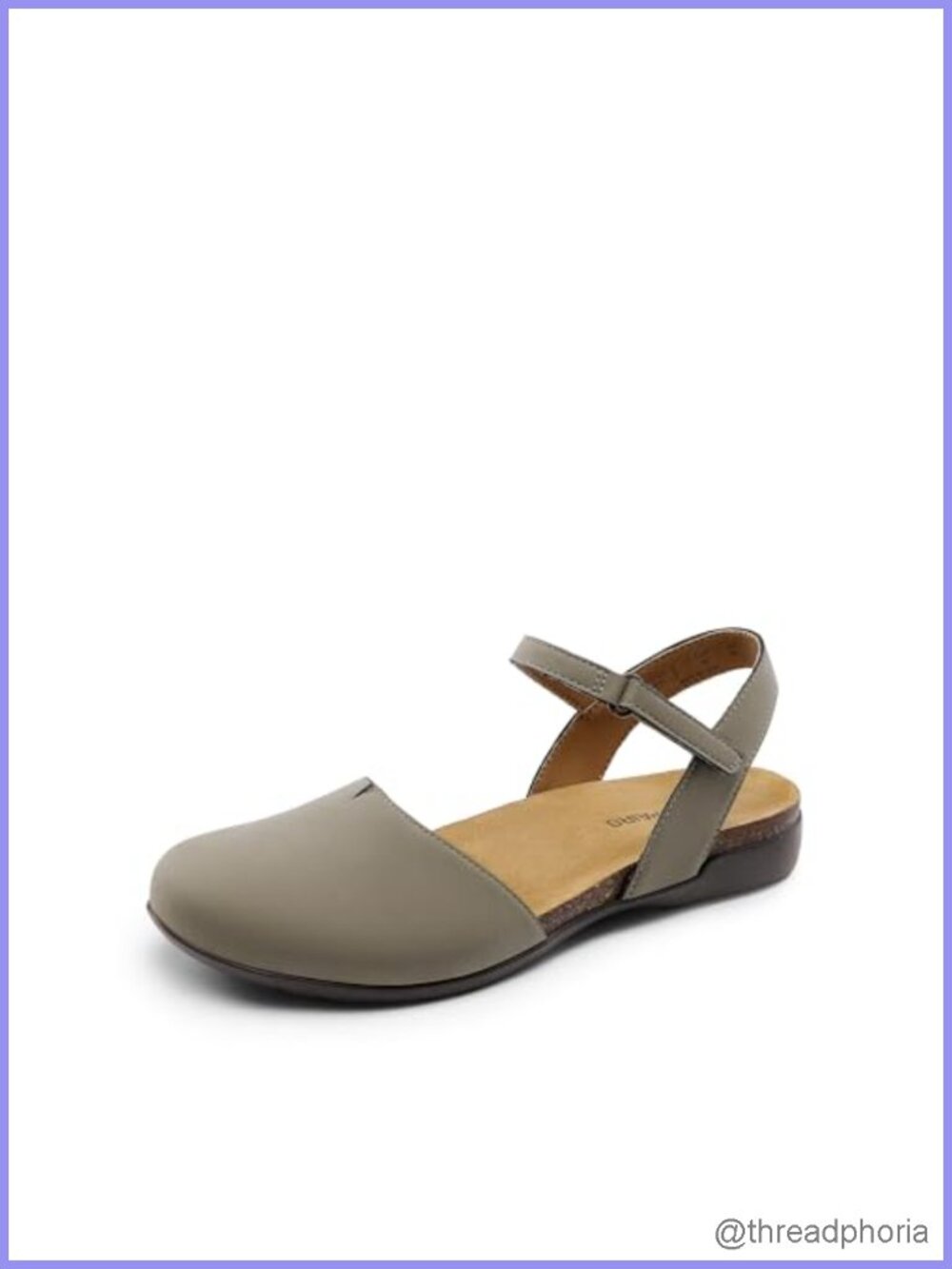 Memory Foam Arch Support Closed Toe Fisherman Sandals with Cork Footbed